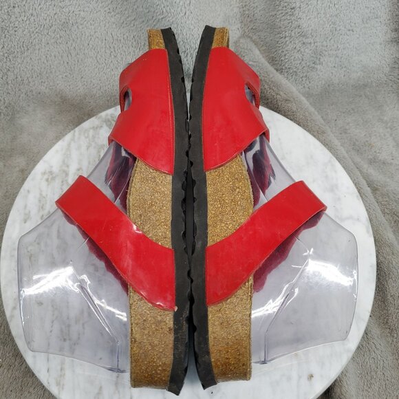 Birkenstock Shoes Womens EU 37 US 6-6.5 Red Leather Birkis Florida Sandals *Read - Picture 6 of 12